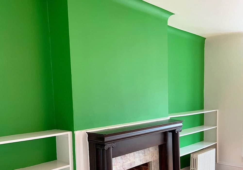 Interior Green Accent Wall After