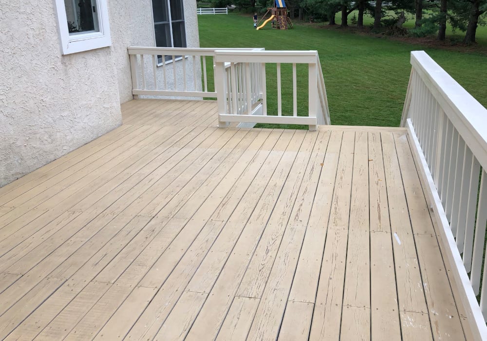 solid stain deck before